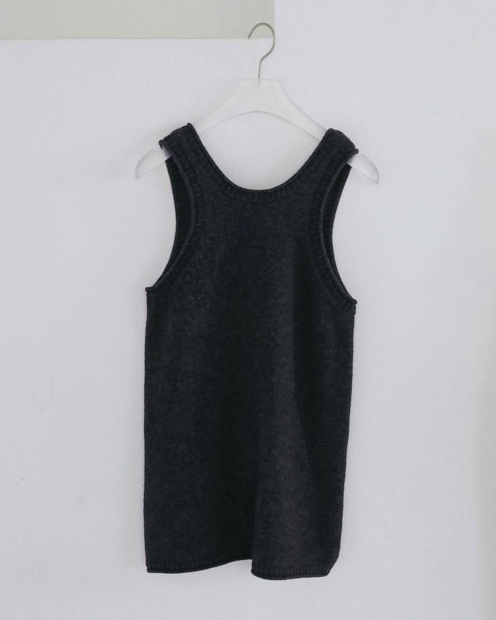 ニットロングタンクトップ (チャコールグレー) Knit Long Tanktop (Charcoal gray) / 26AW 【6月29日まで期間限定予約】