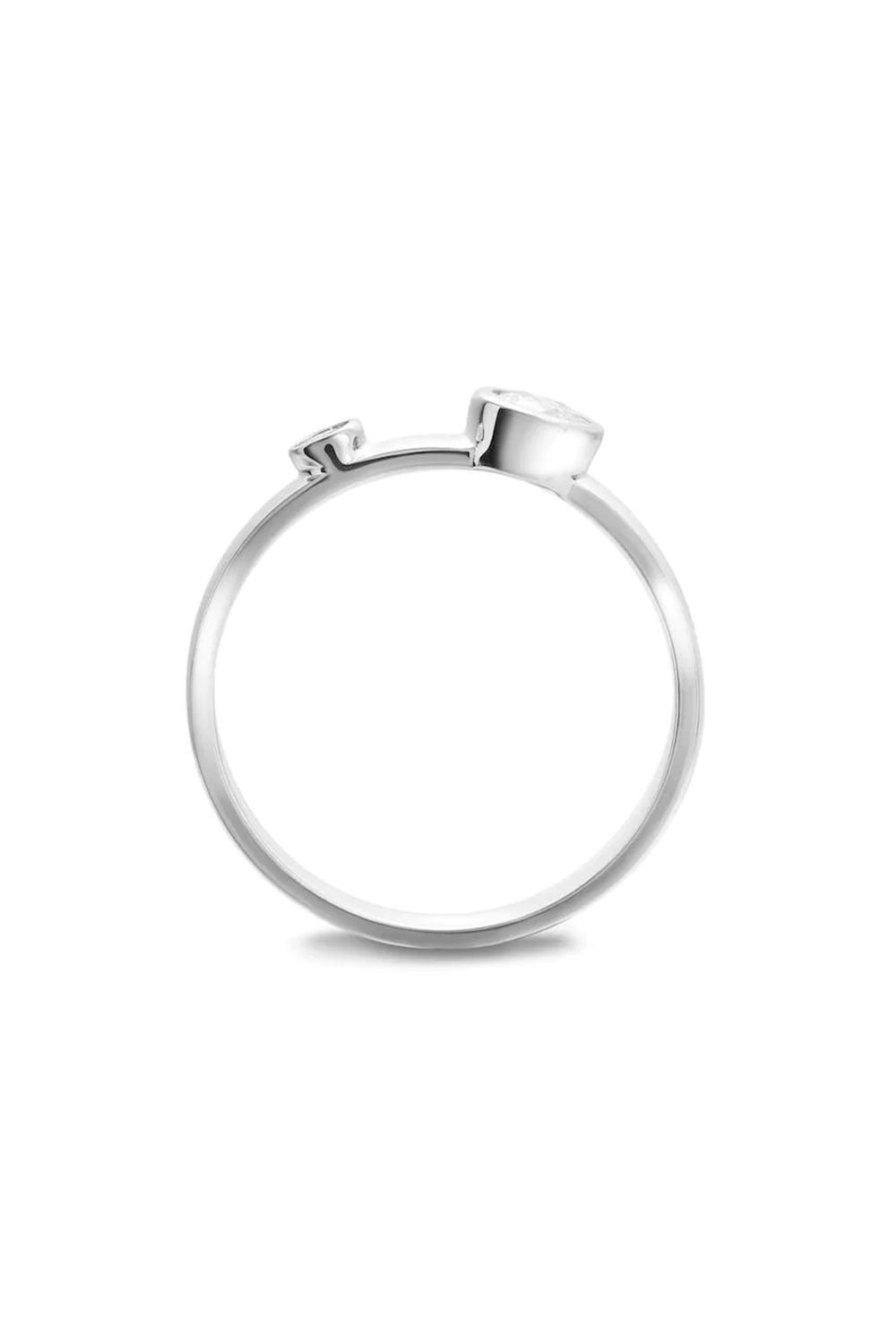 TWIN STONE RING / ツイン ストーン リング K9/K18 (ホワイトゴールド)