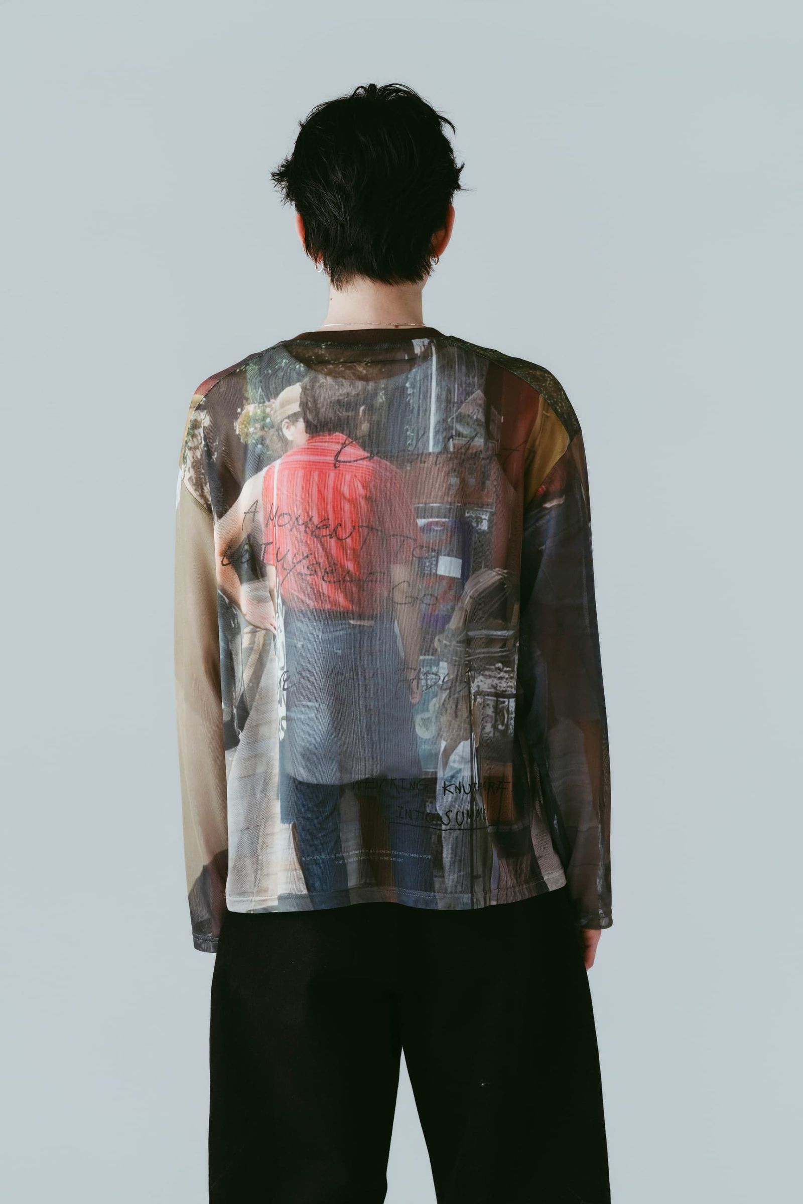 シアープリント ロングスリーブTシャツ (オジ) oji sheer long-sleeve tee(unisex) (Oji) /  26SS