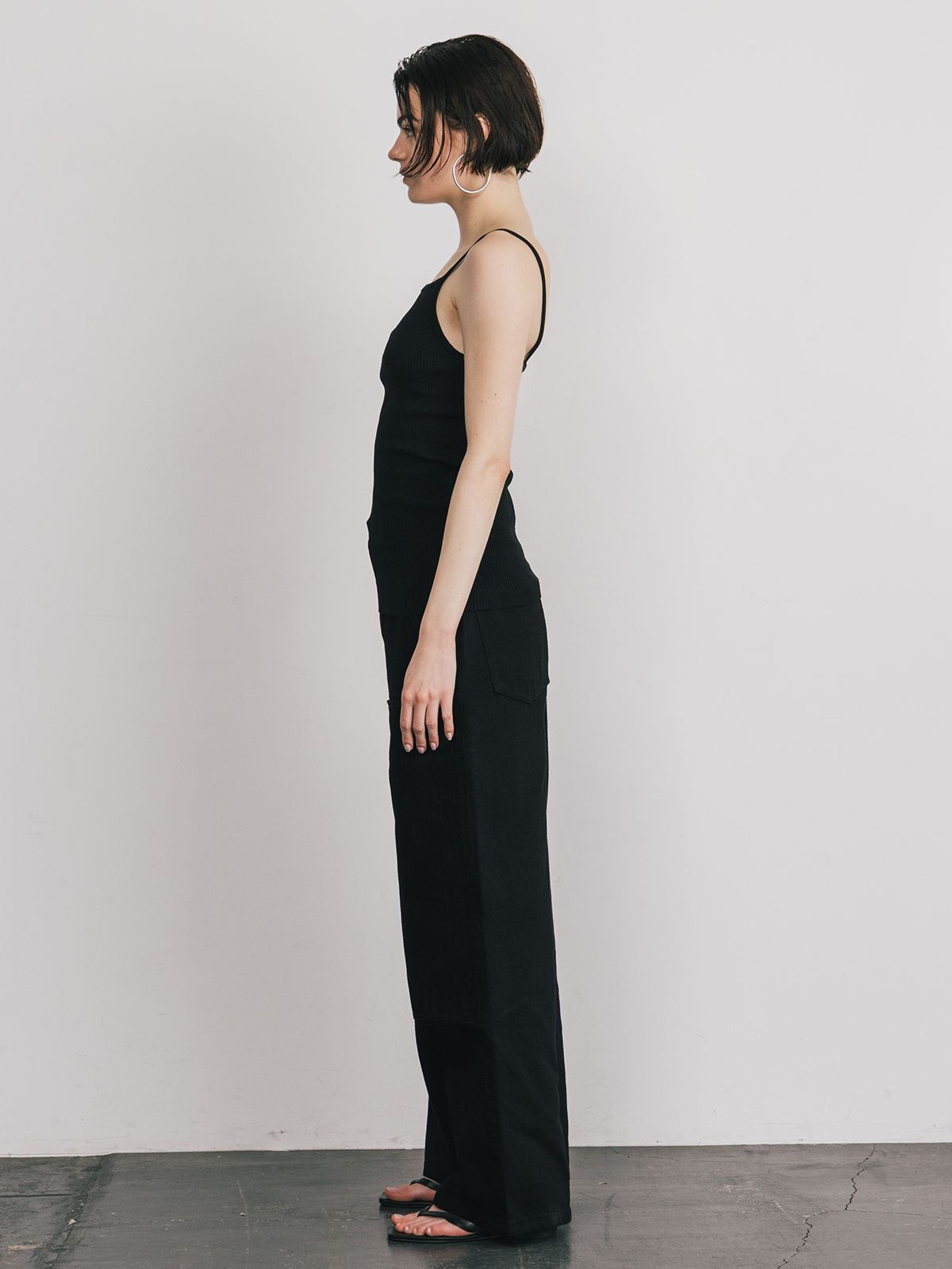 【25SS】ACETATE KNIT CAMI / アセテート ニットキャミ (ブラック)