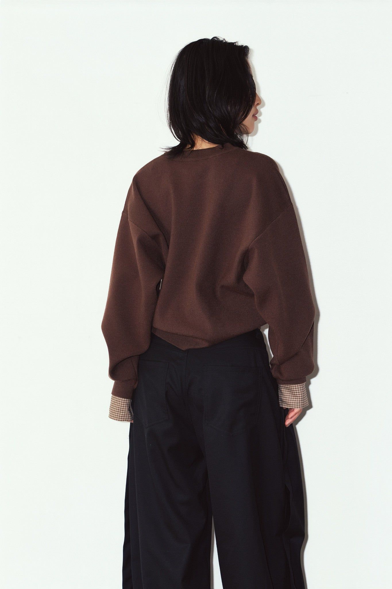 【LADIESサイズ】2ウェイ ノームコア ニット (ブラウン) 2way cuffs normcore knit (Brown) / 26AW