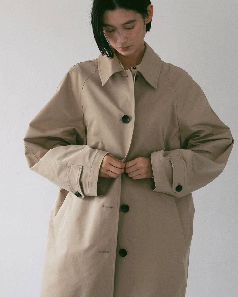 ツイルステンカラーコート (ベージュ) Soutiencollar Twill Coat (Beige) / 27SS