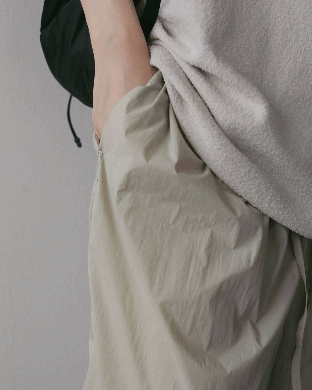 シアー ナイロンパンツ (オートミール) Sheer Nylon Pants (Oatmeal) / 27SS