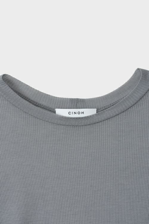 【25SS】TENCEL CASHMERE RIB LONG SLEEVE T-SHIRT / テンセルカシミヤリブロンT (チャコールグレー)