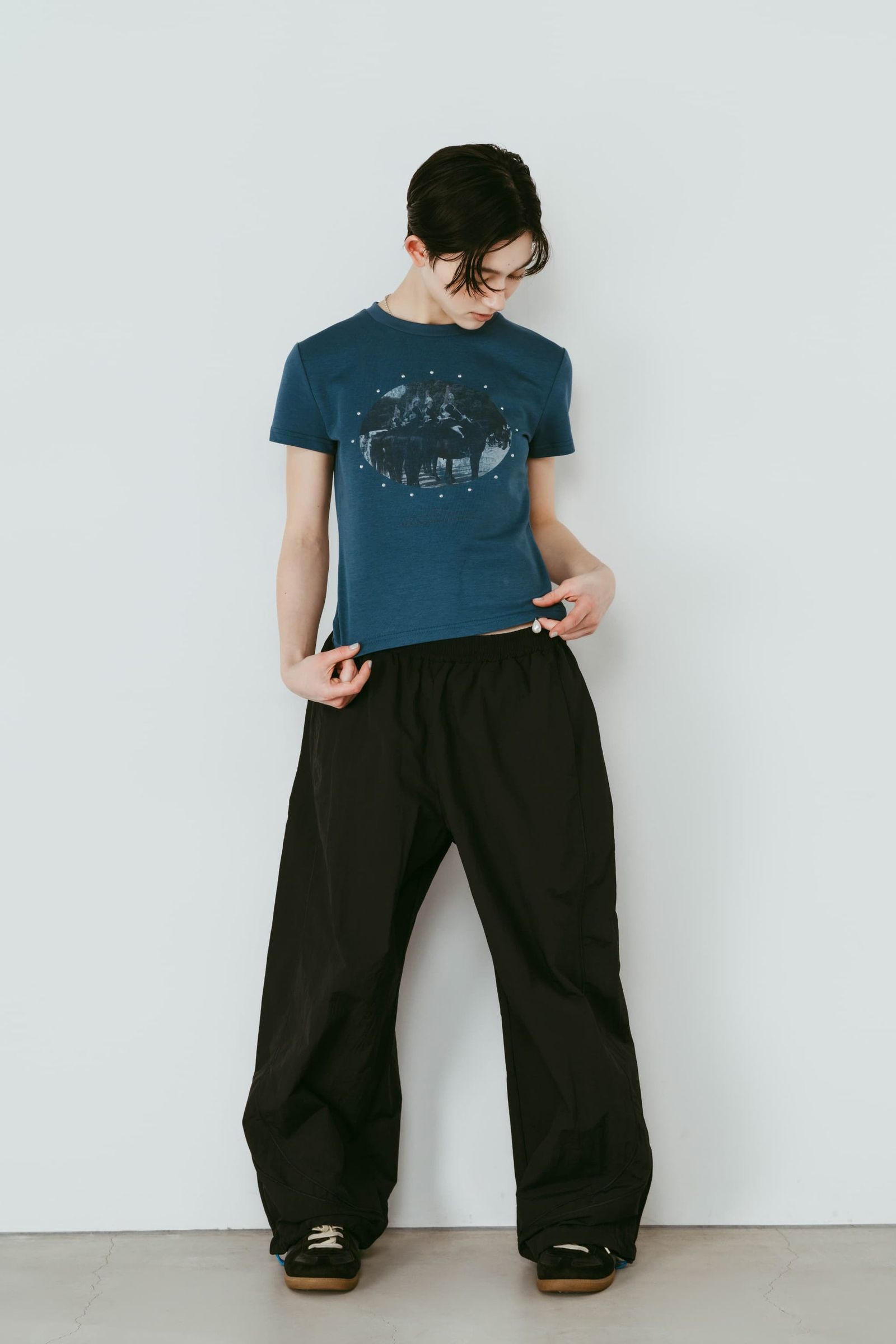 スタッズコンパクトTシャツ (ブルー) studded compact tee (Blue) /  26SS