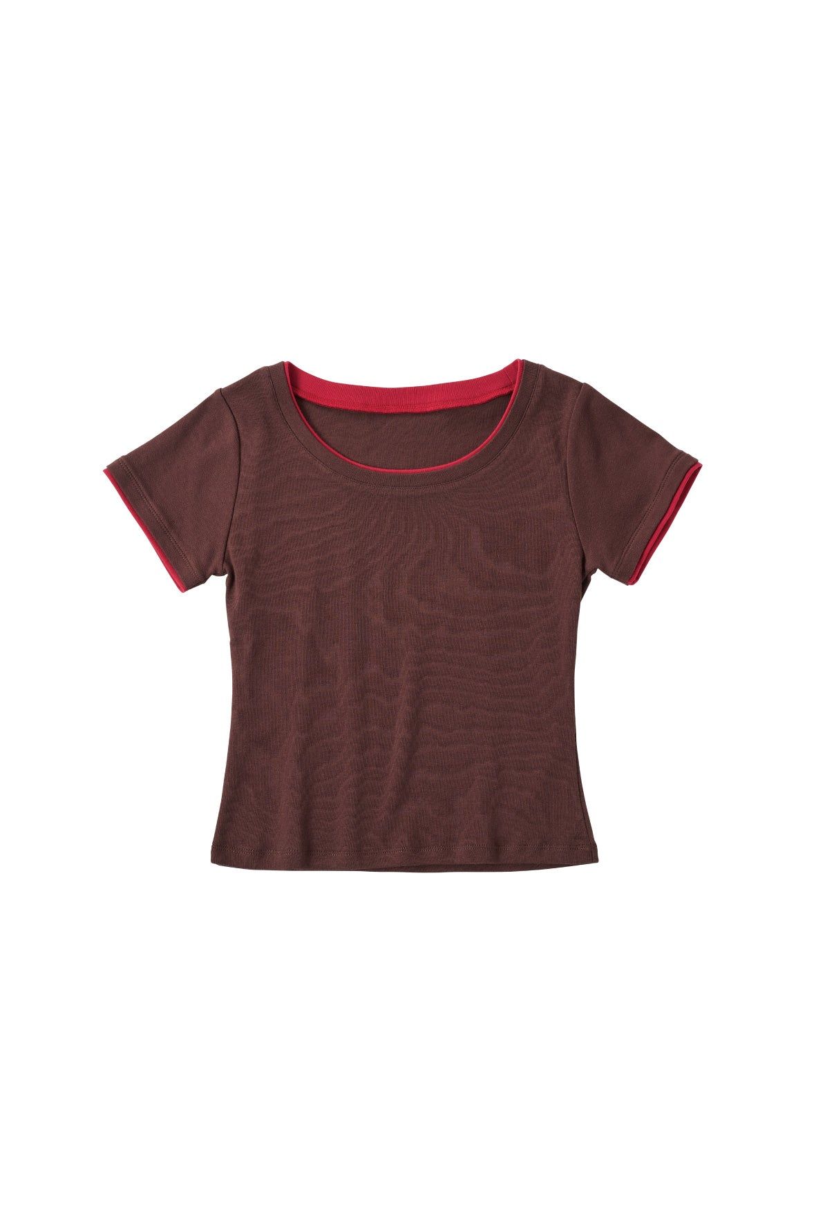 レイヤード クルーネックTシャツ (ブラウン) layered crewneck tee (Brown) /  26SS