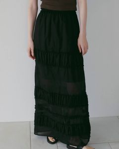 ティアード ペンシルスカート (ブラック) Tiered Pencil Skirt (Black) / 26SS