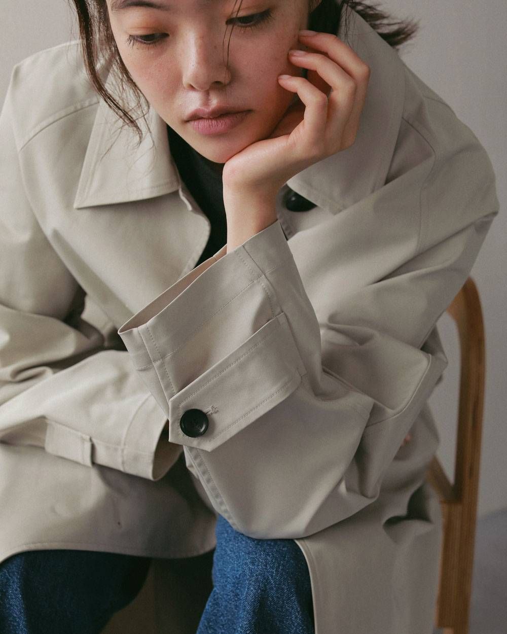 ツイルステンカラーコート (オートミール) Soutiencollar Twill Coat (Oatmeal) / 27SS