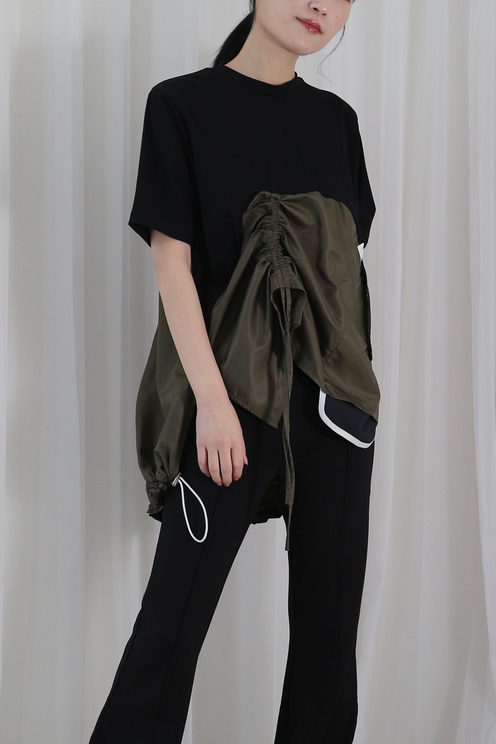 20-60代 人気ファッションブランド UN3D. - MA-1 DETAIL T-SH / MA-1ディテールTシャツ (ミックス トップス