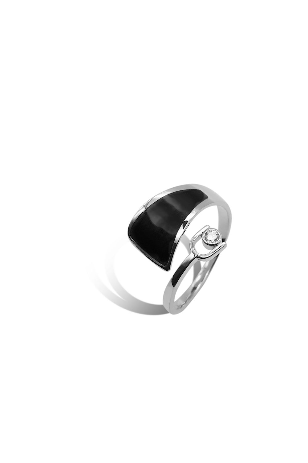 BLACK ENAMEL PINCH RING / ブラック エナメル ピンチリング STERLING SILVER 925 (シルバー)