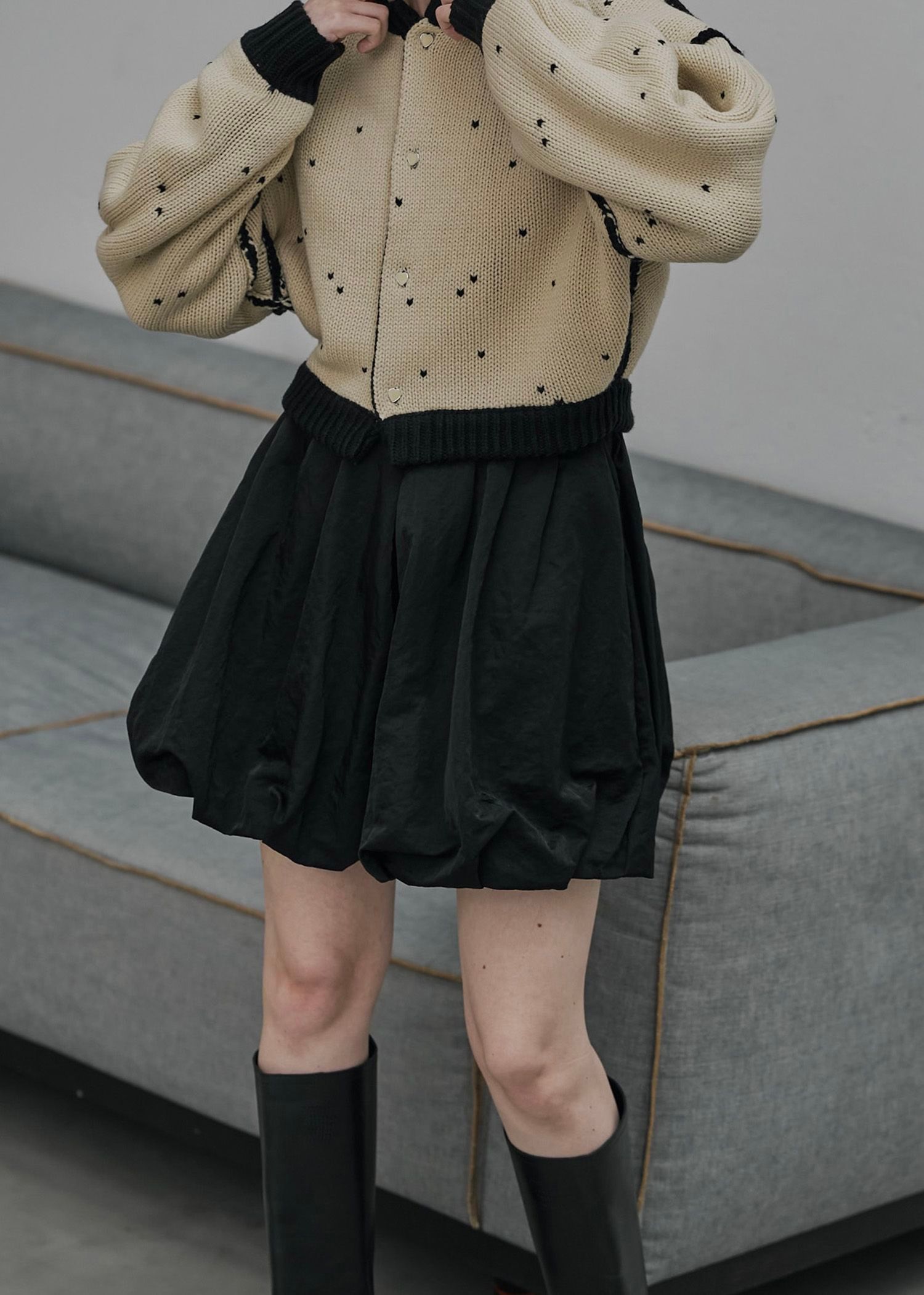 volume tuck balloon S/PT / ボリュームタックバルーン ショートパンツ (ブラック) / 25AW /