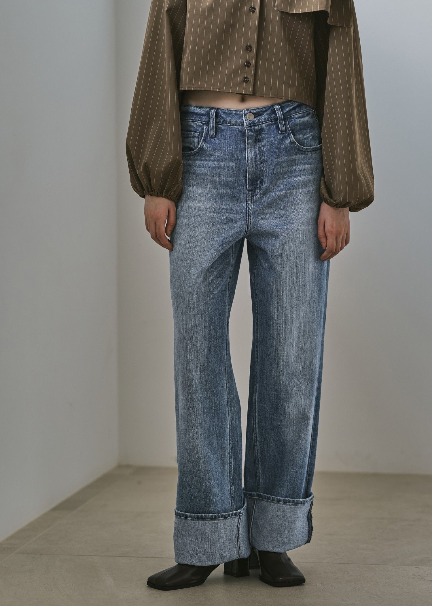 【Healthy DENIM × WILLFULLY】"Chronos" rollup straight denim PT / ヘルシーデニムコラボ ロールアップストレートデニムパンツ (ブルー) / 25AW /