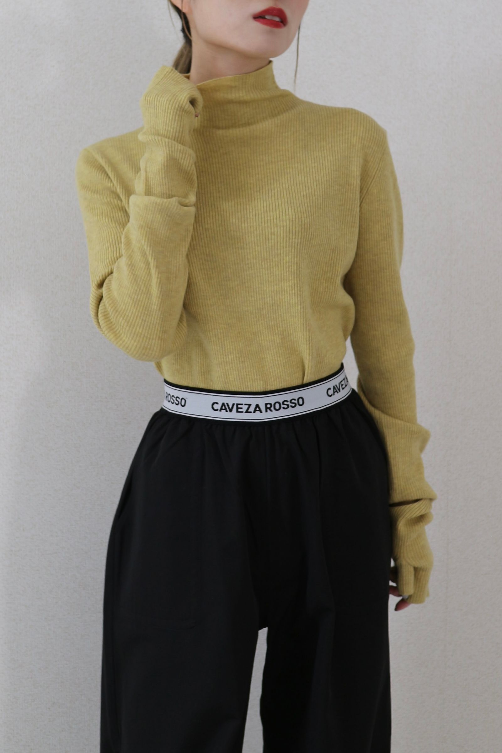 CAVEZA ROSSO - HAND WARMER RIB KNIT TOPS / ハンドウォーマー