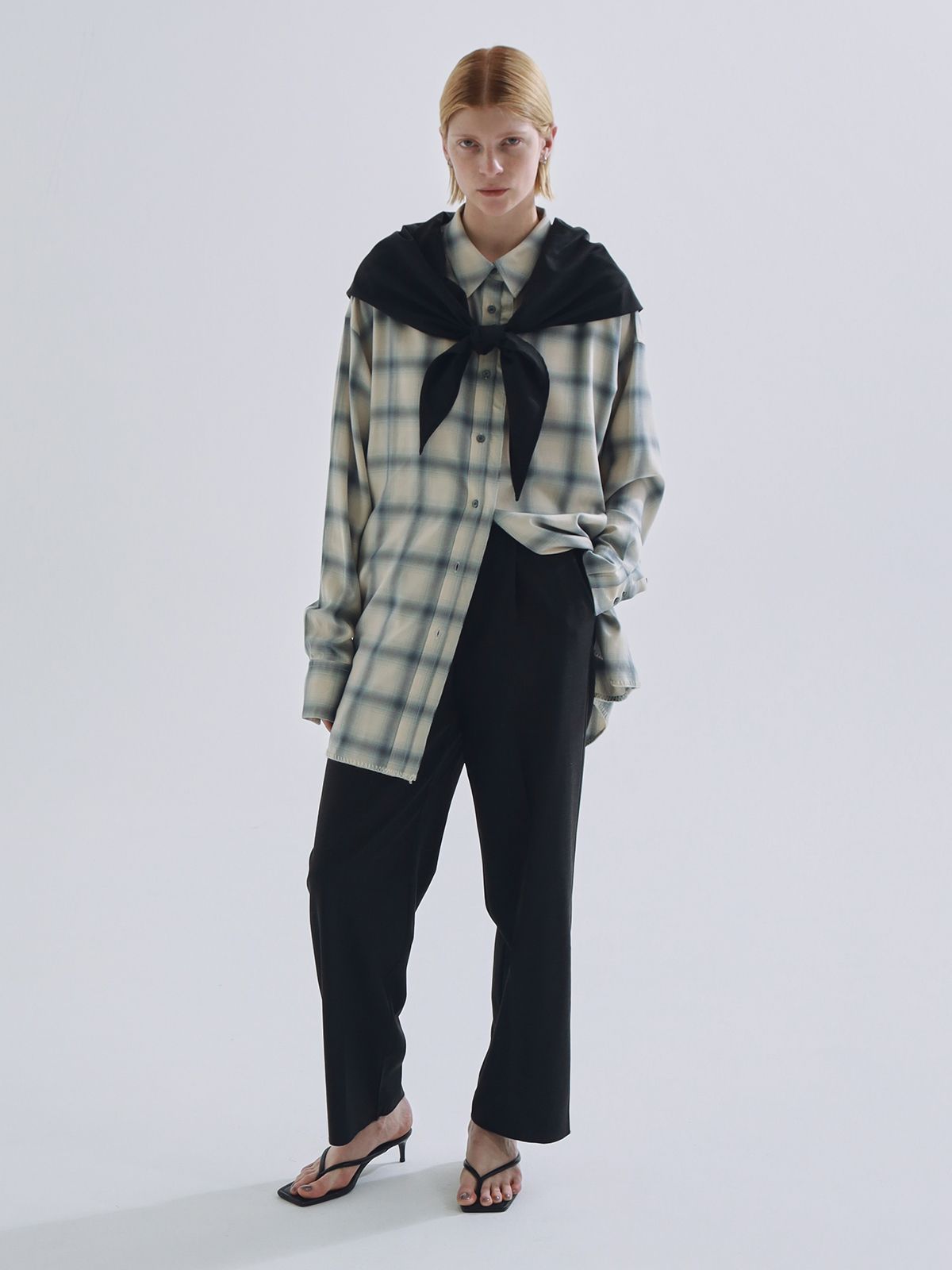【25SS】SWAY SCARF PANTS / スウェイスカーフパンツ (ブラック)