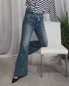 【25AW】FLARE JEAN TROUSERS / フレアジーンズ トラウザーズデニム (グリーンブルー) / レディース