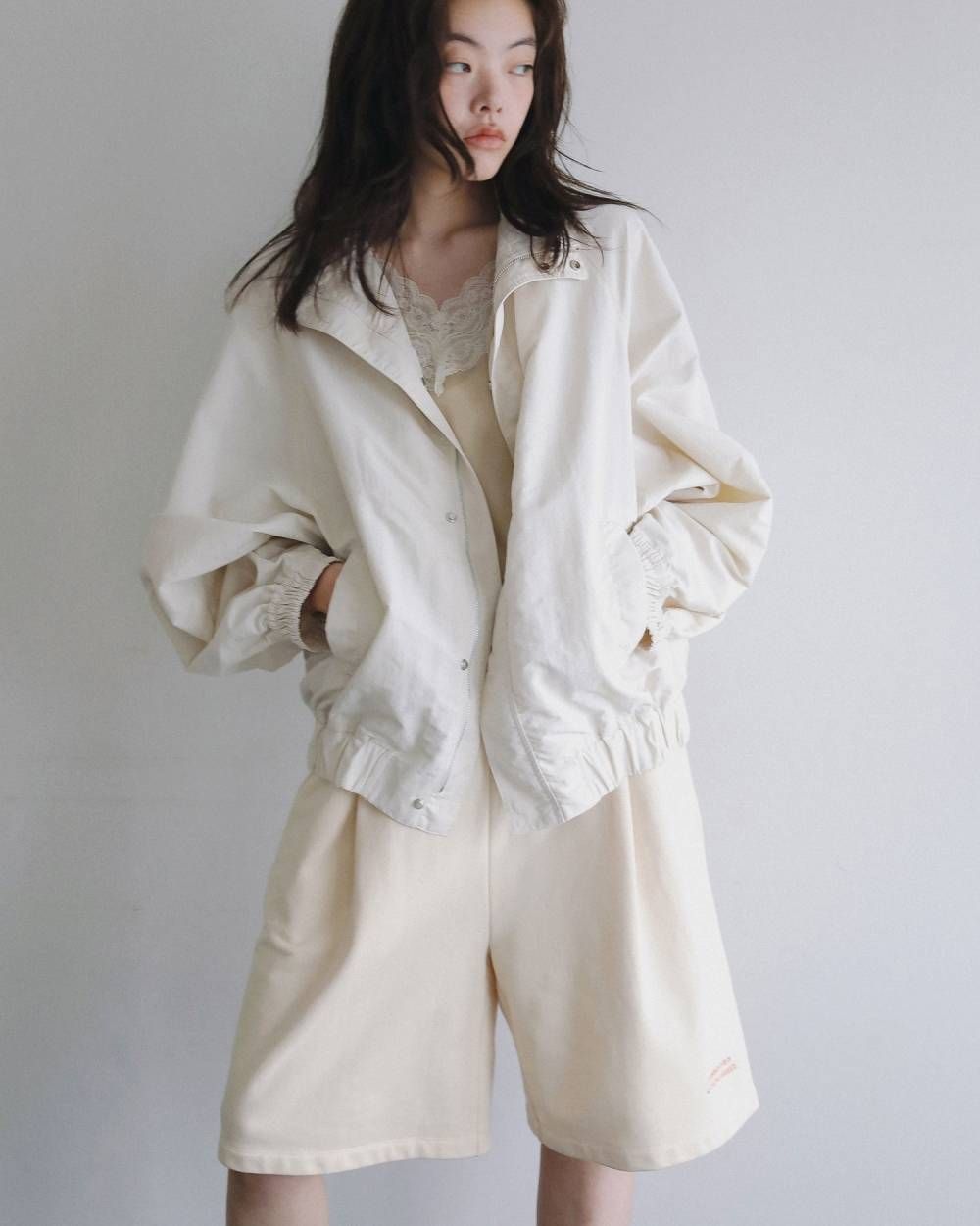スタンドカラー ジップブルゾン (アイボリー) Standcollar Zip Blouson (Ivory) /  26SS
