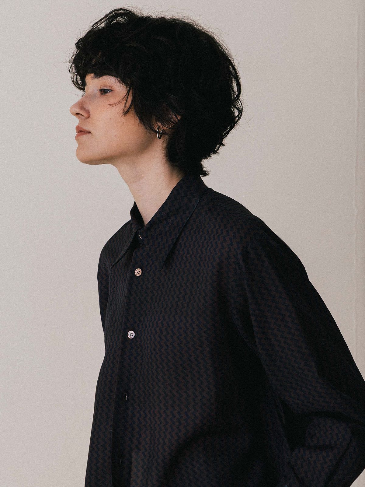 【25AW】GEOMETRIC SHIRT / ジオメトリックシャツ (ブラウン)