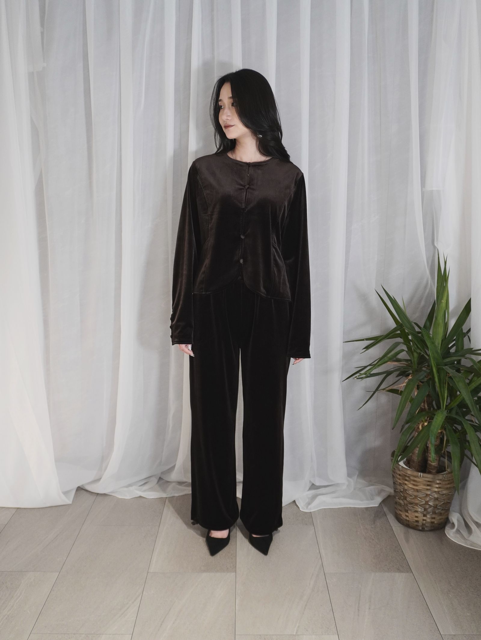 【25AW】HILTON VELOUR PANTS / ヒルトンベロアパンツ (ブラウン)