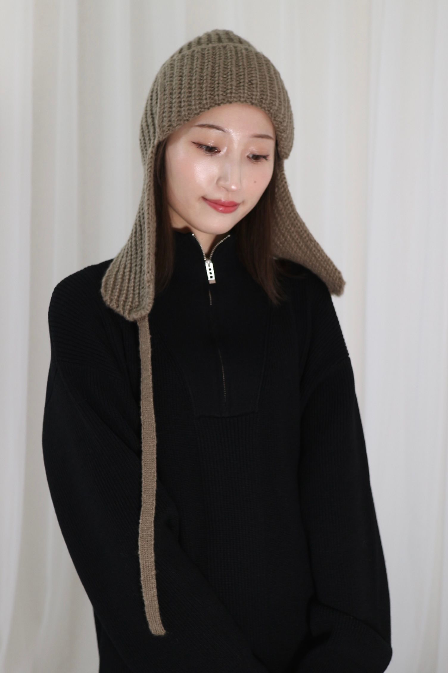 rus ニット　キャップ　ヘッドピース SWONE SPIN KINT CAP - スワン スピンキャップ（ブラック