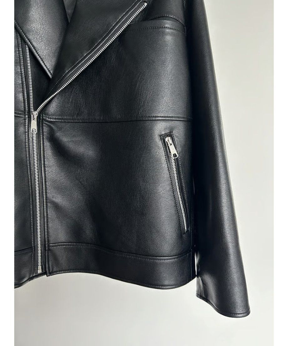【25AW】Eco Leather Riders Jacket (ブラック) / エコレザーライダースジャケット / フェイクレザー