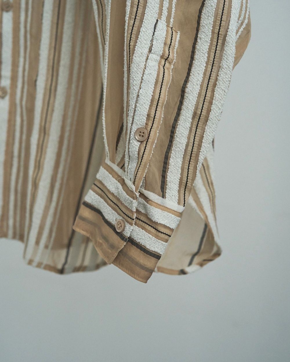 Sheer Stripe Shirts / シアーストライプシャツ (ベージュ)