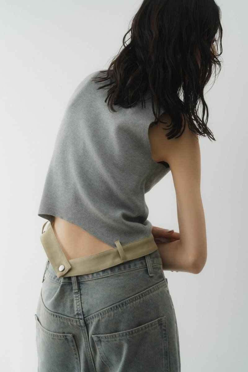 Knuth Marf - half zip knit tank top / ハーフジップ ニット