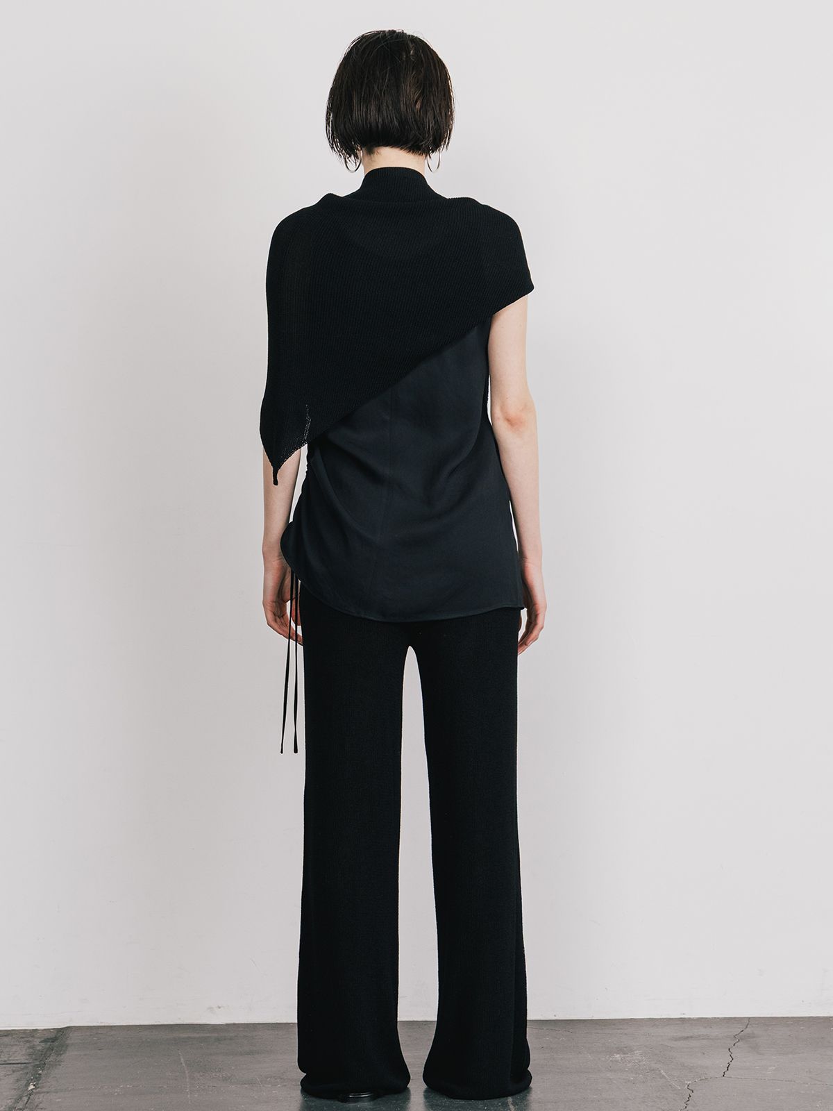 【25SS】ACETATE KNIT PANTS / アセテート ニットパンツ (ブラック)