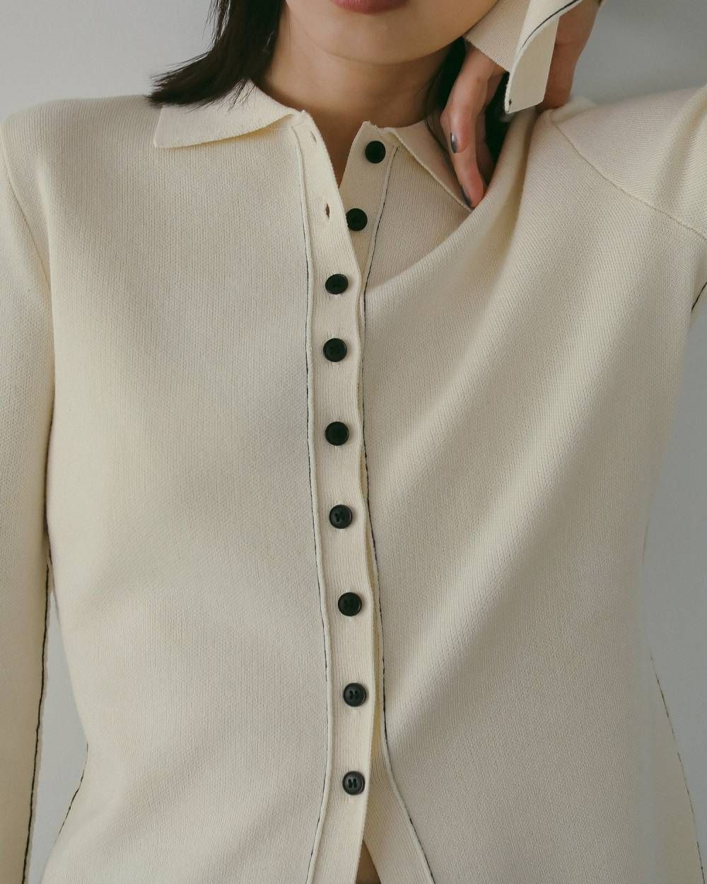 Linking Knit Shirts / リンキングニットシャツ (Ivory) / 26SS