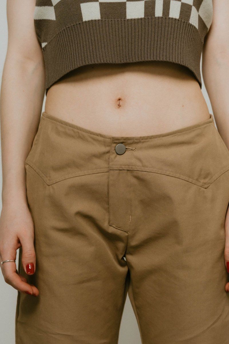 2piece zip flare pants / 2ピース ジップフレアパンツ (ベージュ) / 25SS