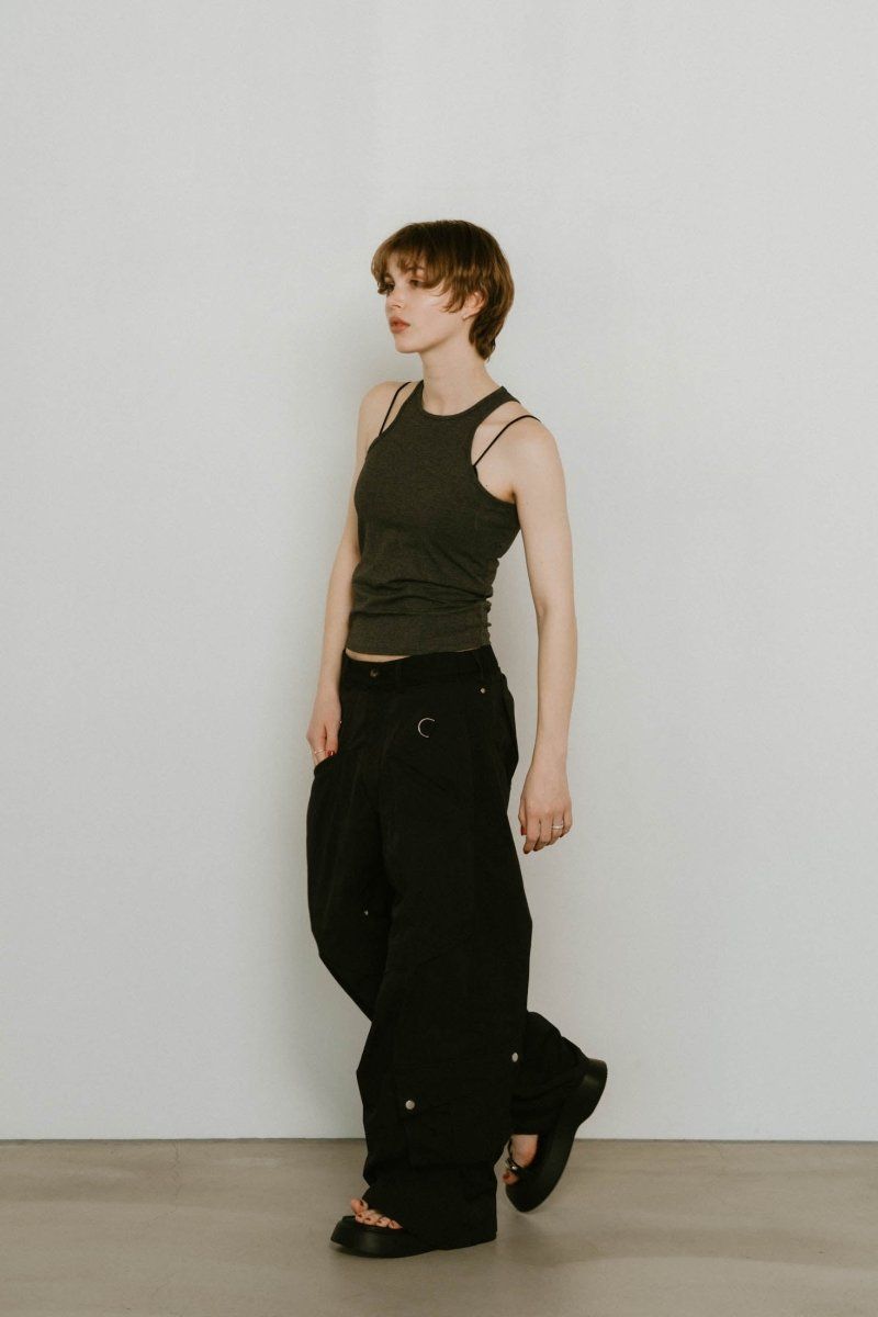 docking nylon pants(unisex) / ドッキングナイロンパンツ (ブラック) / 25SS