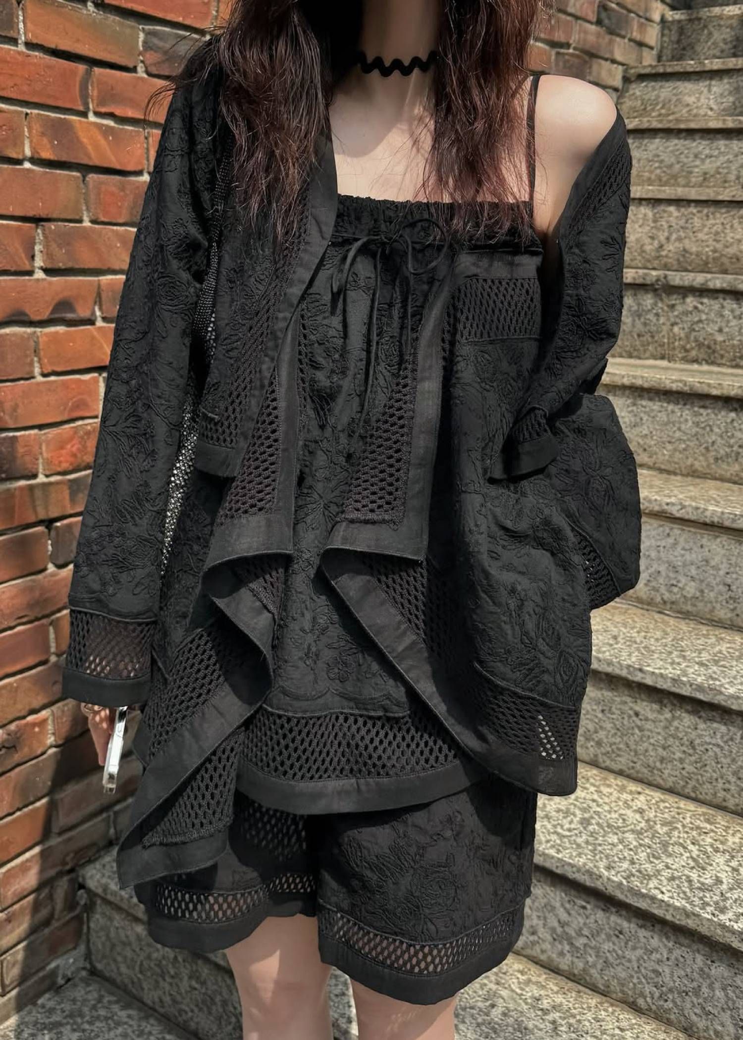 レースボレロ  (ブラック) trimming lace cropped bolero BL (Black) /  26SS