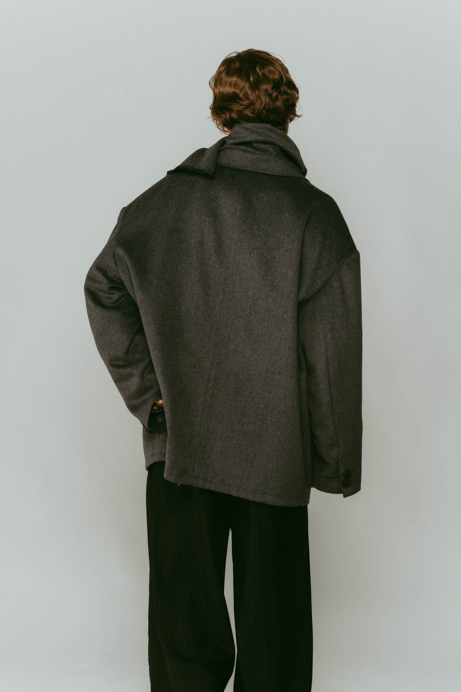 muffler overlay jacket(unisex) / マフラー オーバージャケット (グレー) / 25AW