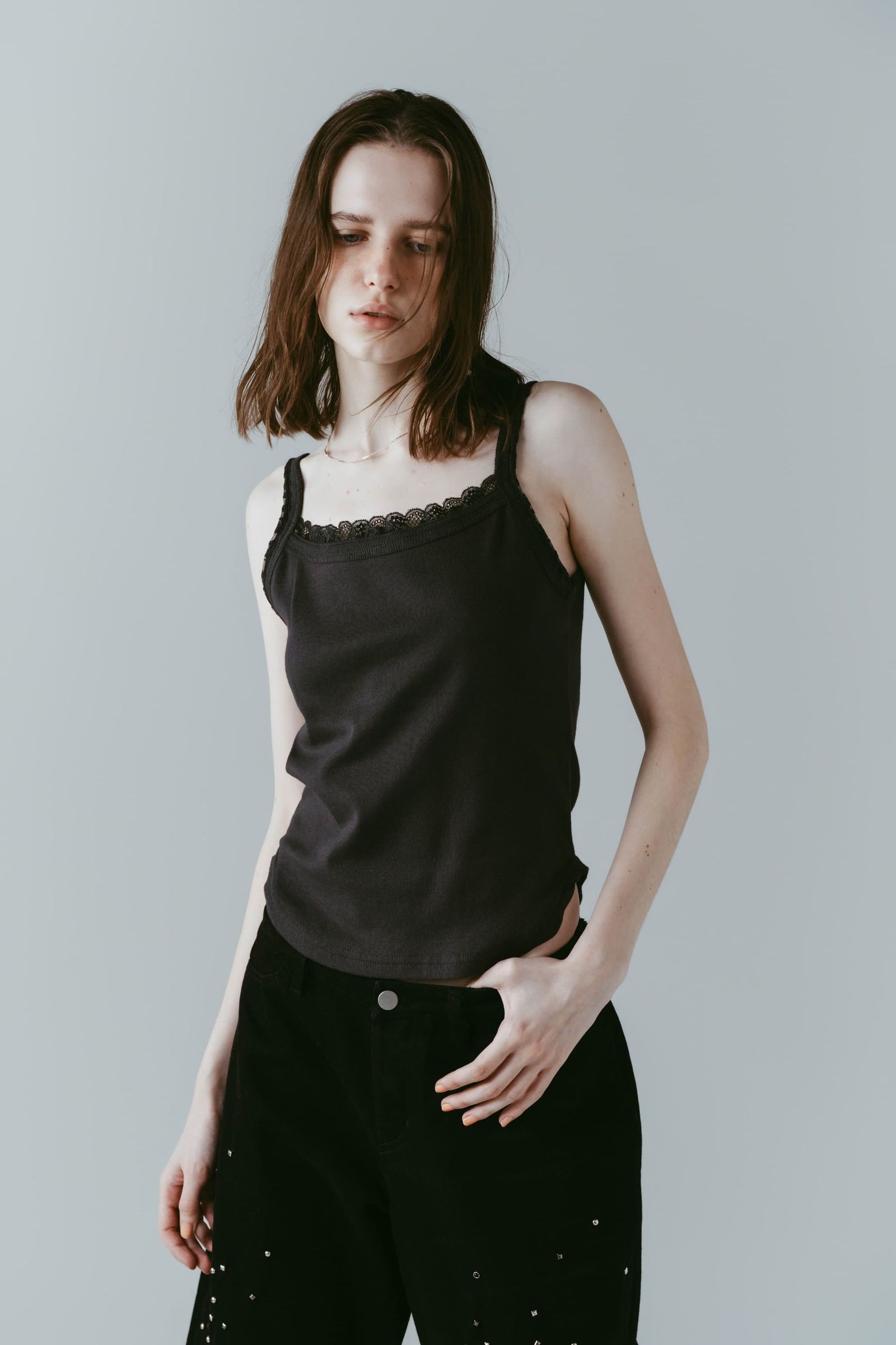 レースディテール キャミソール (グレー) lace detail camisole (Gray) /  26SS