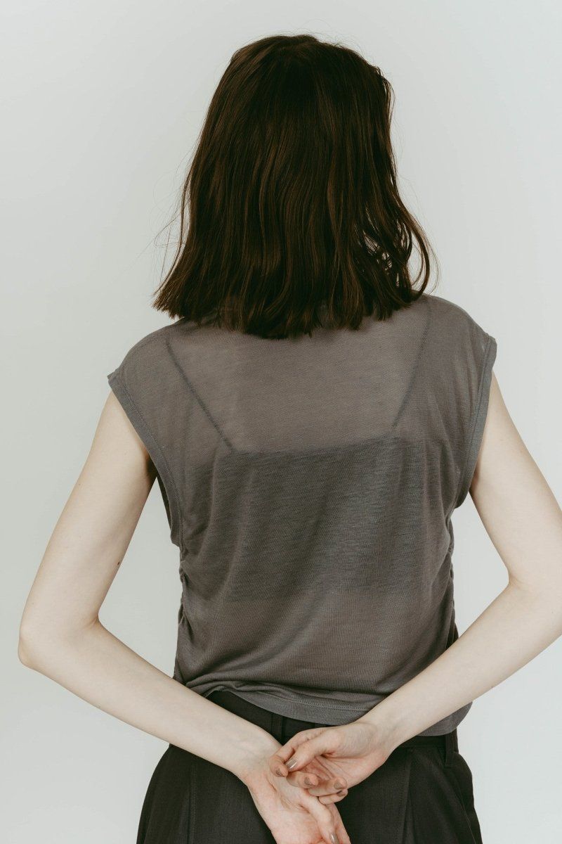 2-piece layered compact shirt (NavyGray) / 2ピース レイヤードコンパクトシャツ (ネイビーグレー) / 26SS