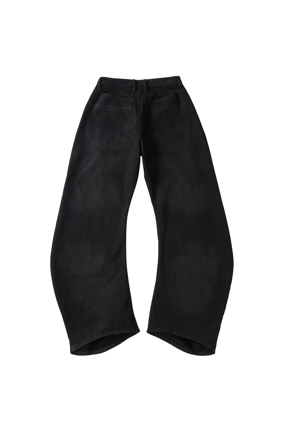 スタッズ ドレープデニム (ブラック) studded draped denim pants(unisex) (Black) /  26SS