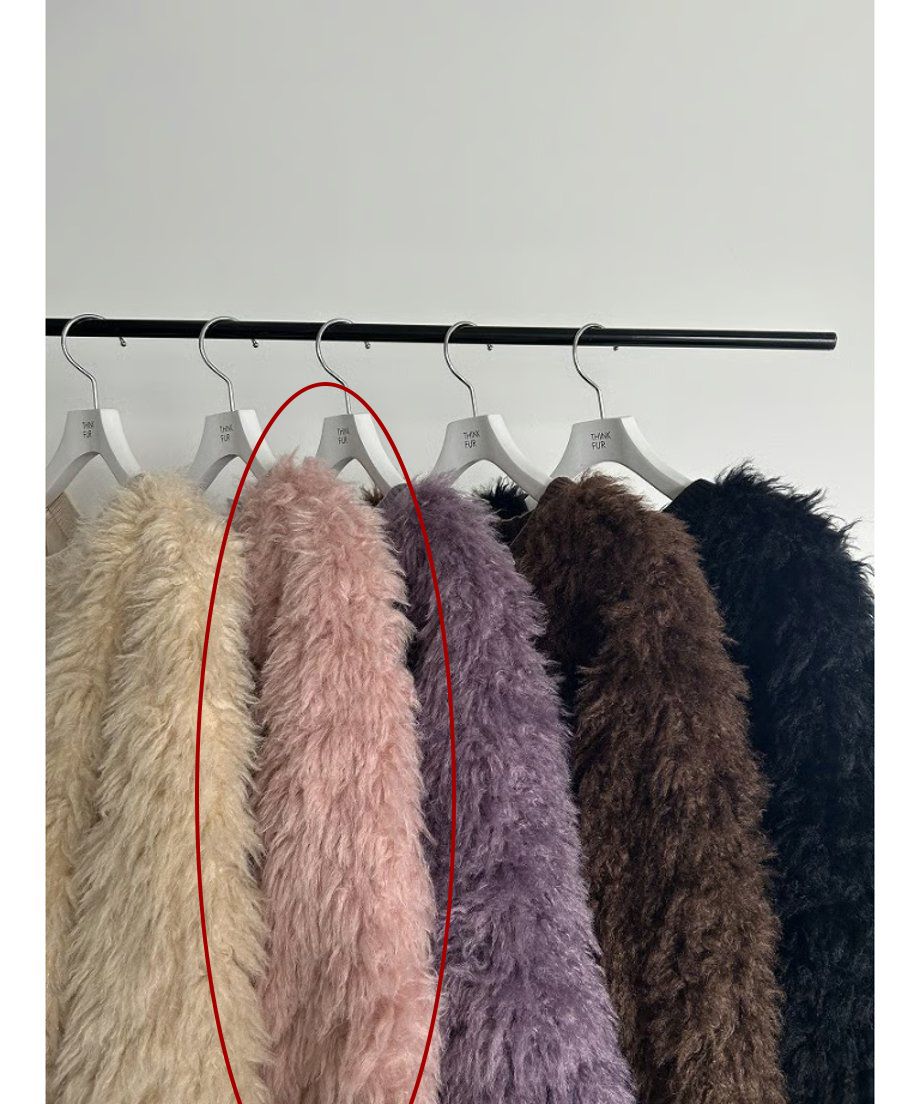 【25AW】2Way Fur×Knit Tops (ピンク) / 2ウェイファー×ニットトップス / エコファー / フェイクファー