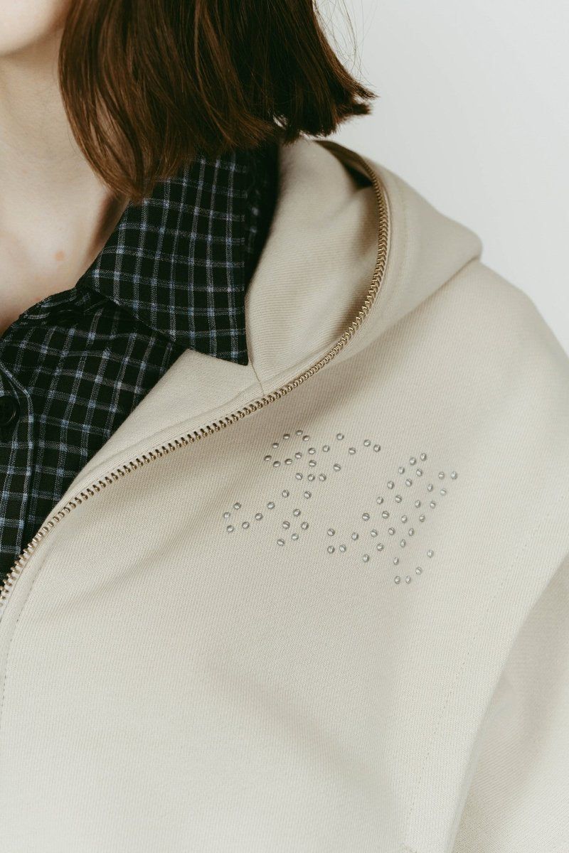 pierced hooded sweatshirt (Lightbeige) / ピアス スウェットフーディ (ライトベージュ) / 26SS