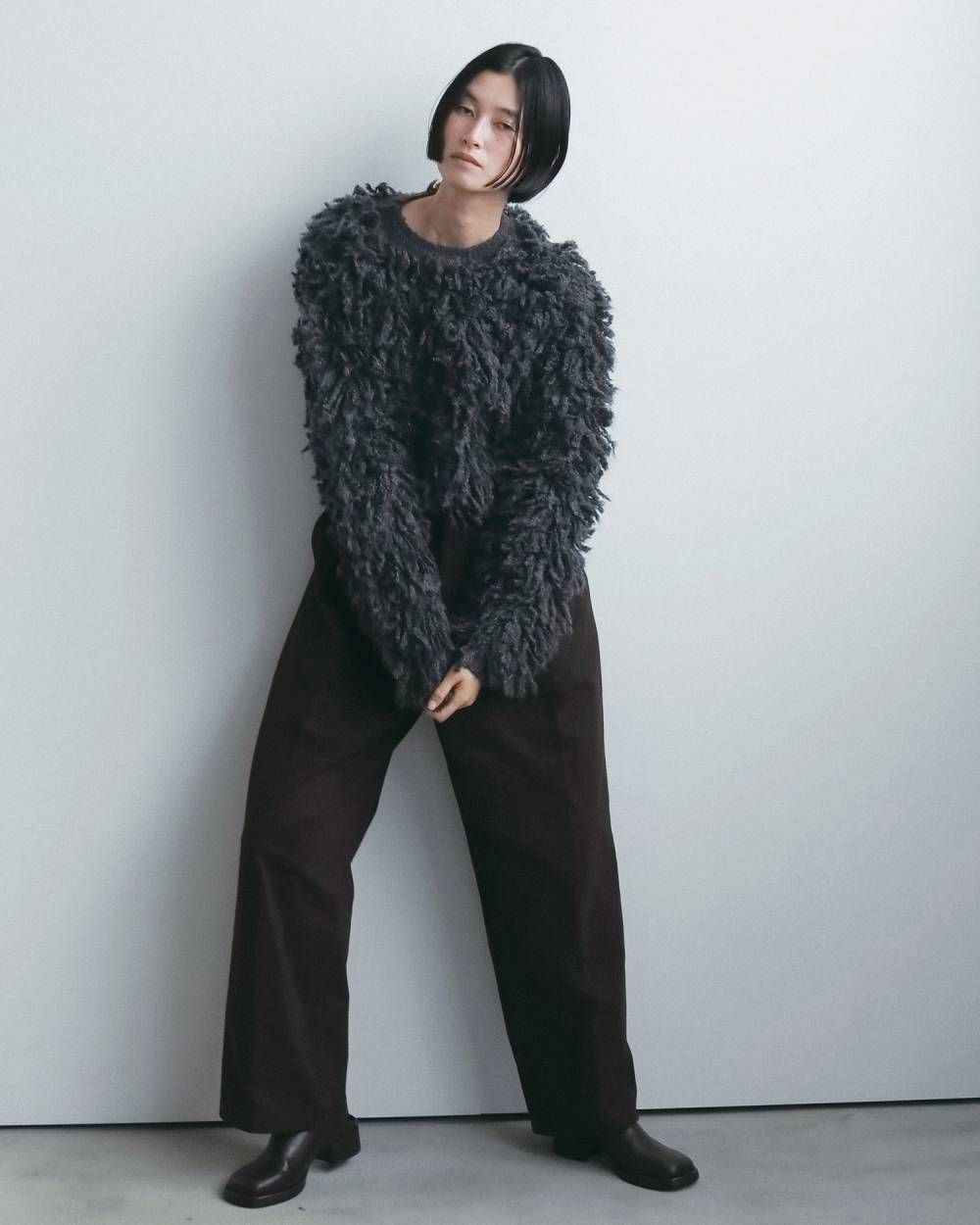 ループニットトップス (チャコールグレー) Loop Knit Tops (Charcoal gray) / 26AW 【6月29日まで期間限定予約】