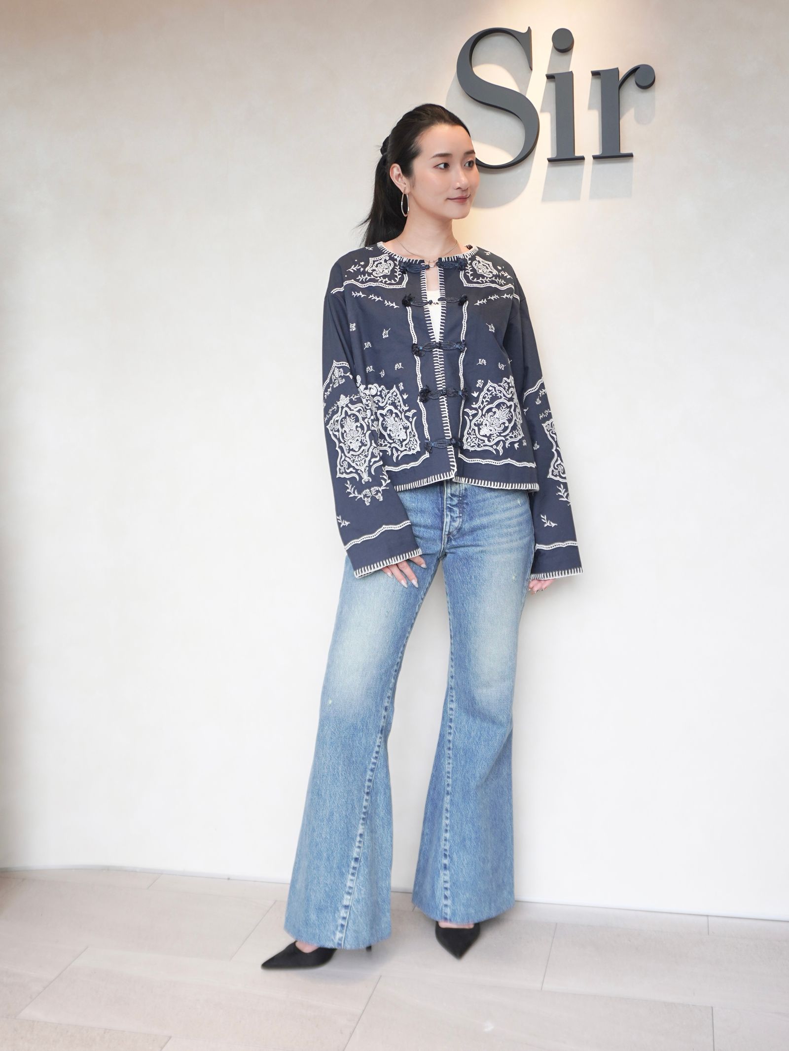 【25AW】VENEZIA LACE BLOUSE / ヴェネツィアレースブラウス (ネイビー)