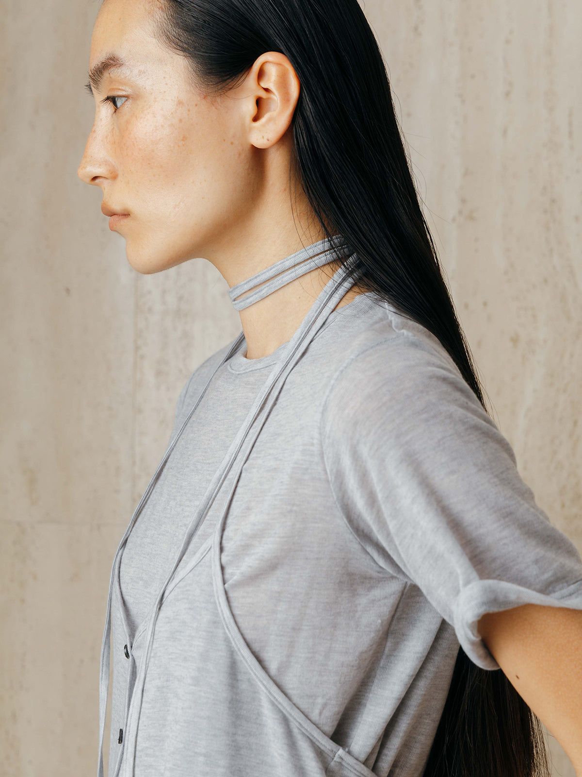 レイヤードカットトップス (グレー) LAYERED CUT TOPS (Gray) /  26SS