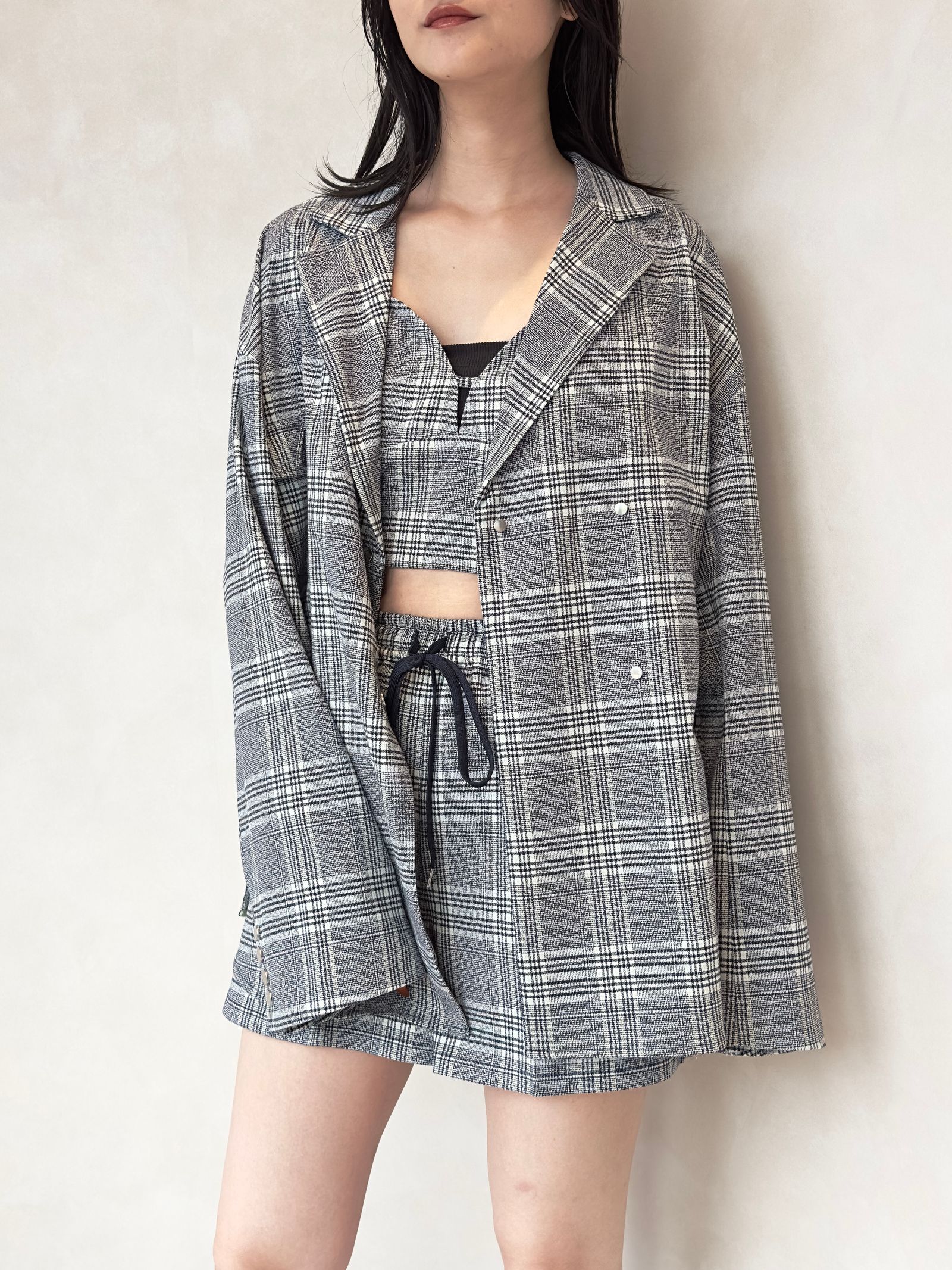 CHECK SHIRTS LIKE JACKET (GRAY) / チェックシャツライクジャケット グレー