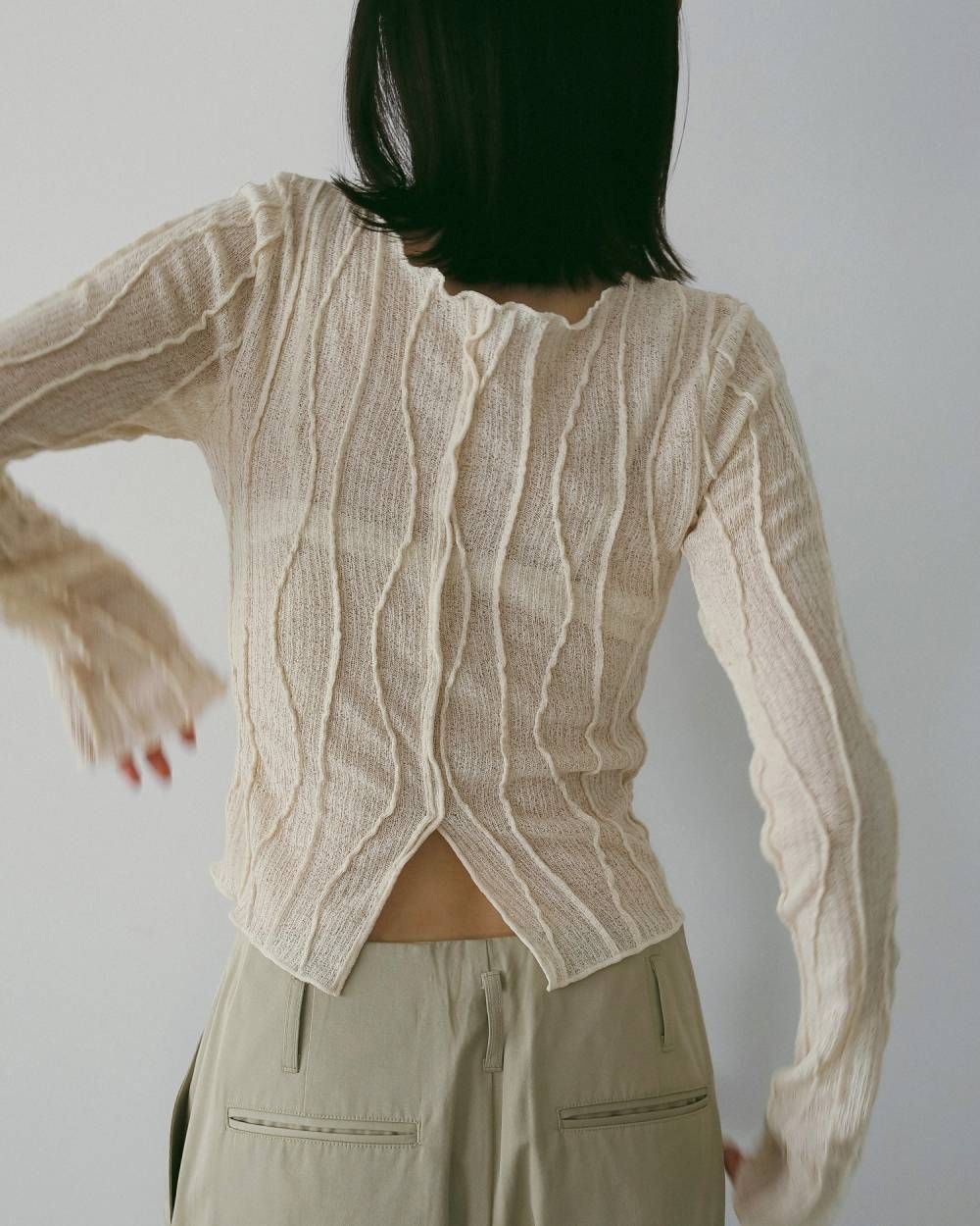 Random Pintuck Tops / ランダムピンタックトップス (Cream) / 26SS