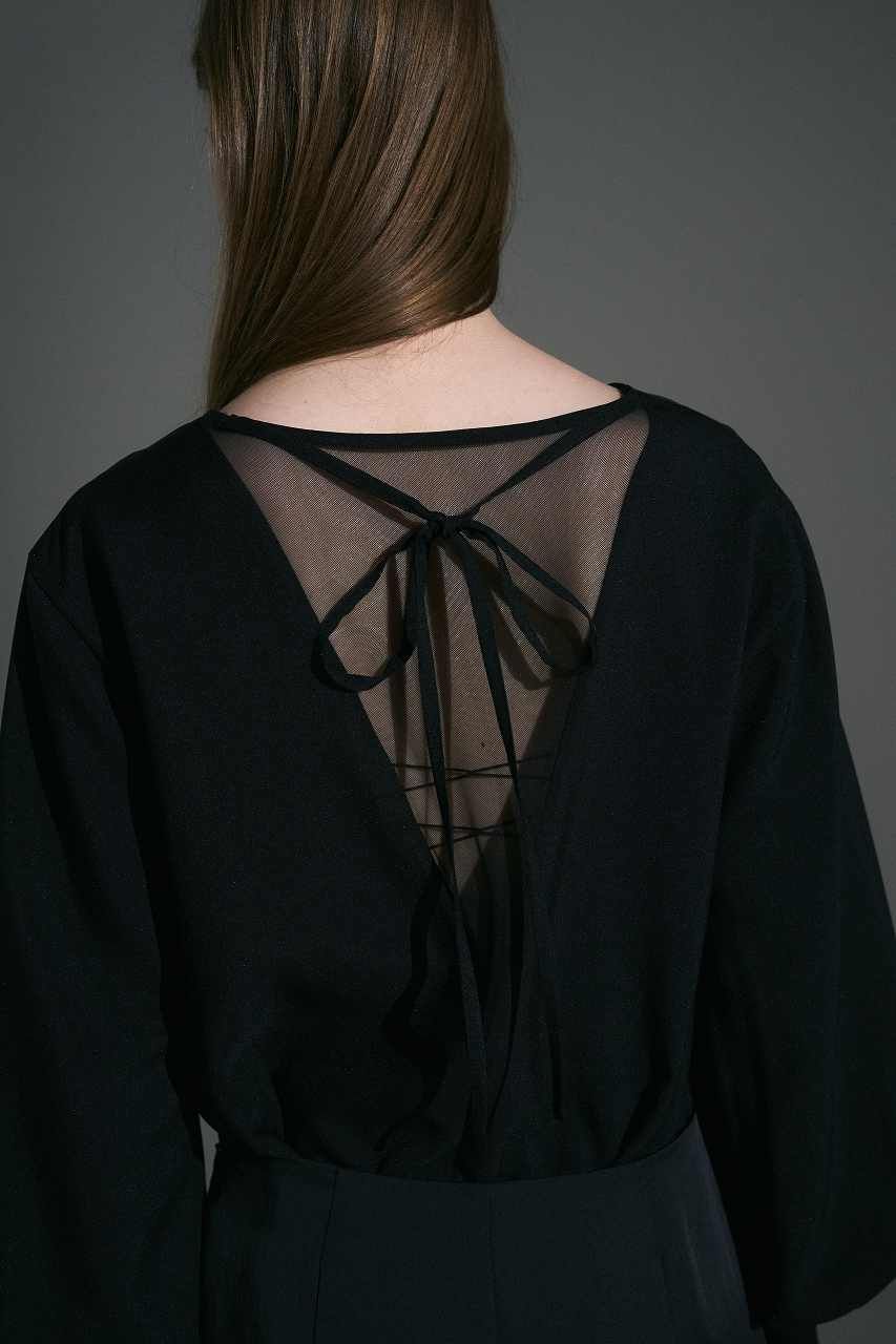 バックチュール シアーブラウス (ブラック) Sheer Tulle Blouse (Black) / 26AW *