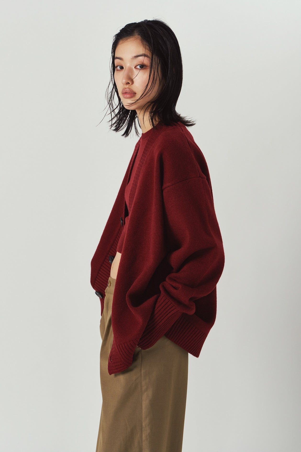2ピース カーディガン (レッド) 2-piece cardigan (Red) / 26AW