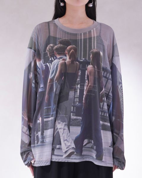 シアープリント ロングスリーブTシャツ (ガールズ) school sheer long-sleeve tee(unisex) (Girls) /  26SS