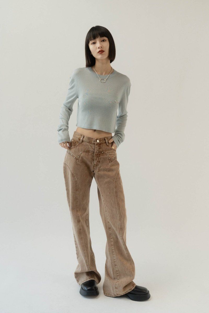 Knuth Marf - cropped sheer knit / クロップドシアーニット