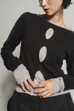layered color tops / レイヤードカラートップス (ブラック)