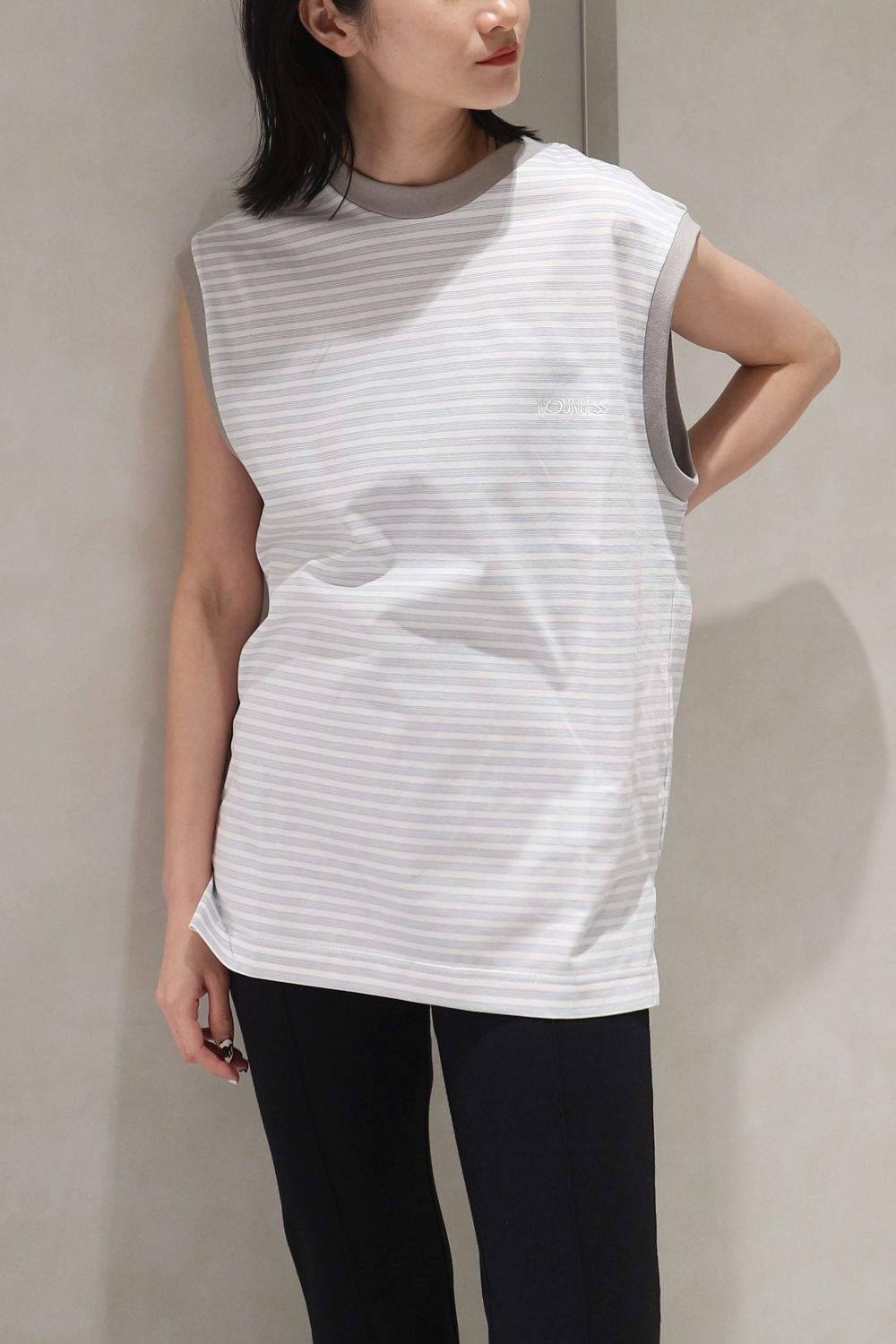 NOUNLESS DRY BORDER TANK TOP / ドライボーダータンクトップ (ブルー)