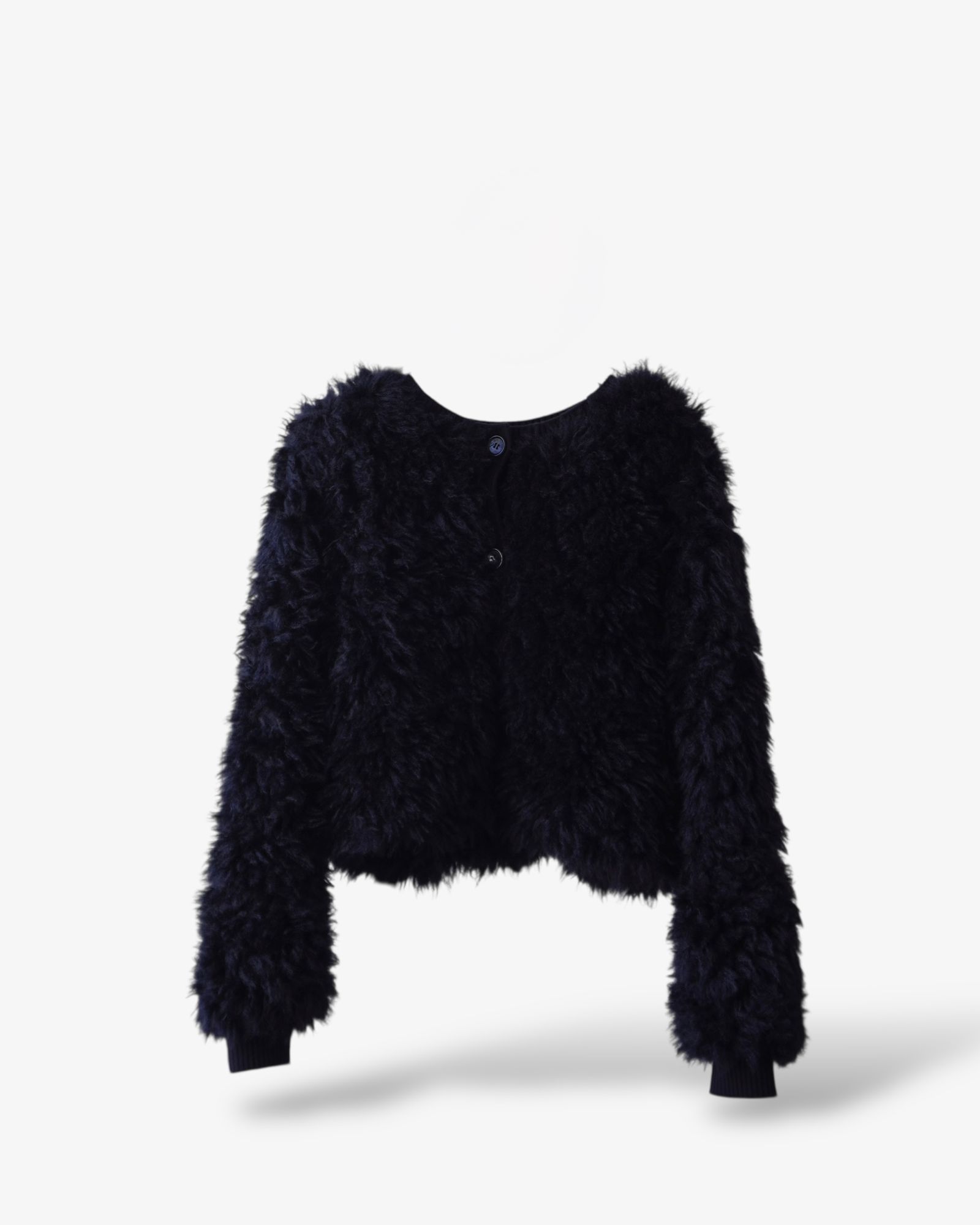 【25AW】2Way Fur×Knit Tops (ブラック) / 2ウェイファー×ニットトップス / エコファー / フェイクファー