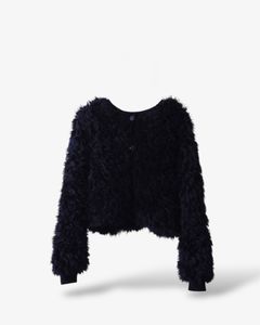 【25AW】2Way Fur×Knit Tops (ブラック) / 2ウェイファー×ニットトップス / エコファー / フェイクファー